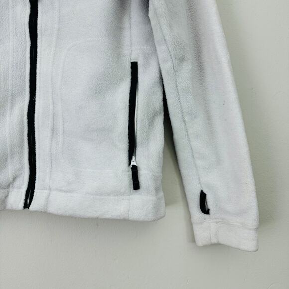 Columbia Women's White Full Zip Fleece Jacket Funnel Collar Size Small - Picture 3 of 8